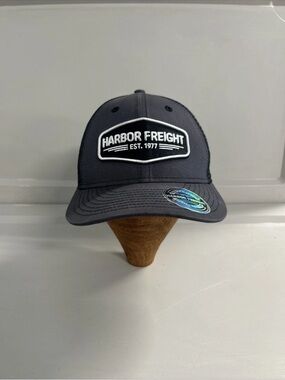NWT Harbor Freight Gray/Black Mesh Back Adjustable Trucker Hat Cap One Size Men